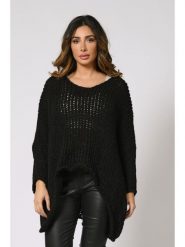 Plus Size Company Sweter "Inga" w kolorze czarnym rozmiar: 42/44. Czarne swetry Plus Size Company, plus size, bez wzorów, ze splotem, klasyczne, plus size, bez ramiączek. Za 110.04 zł.