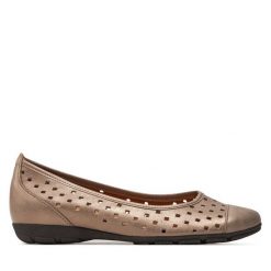 Baleriny Gabor. Brązowe baleriny Gabor, bez wzorów, bez obcasa, bez zapięcia. Za 569.99 zł.