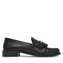 Mokasyny Gino Rossi. Czarne mokasyny Gino Rossi, bez wzorów. Za 349.99 zł.