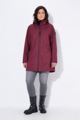 Damskie Kurtka softshellowa HYPRAR hydrofobowa kaptur. Czarne kurtki przejściowe sportowe Ulla Popken, plus size, bez wzorów, z materiału, z kapturem, trekkingowe. Za 639.99 zł.