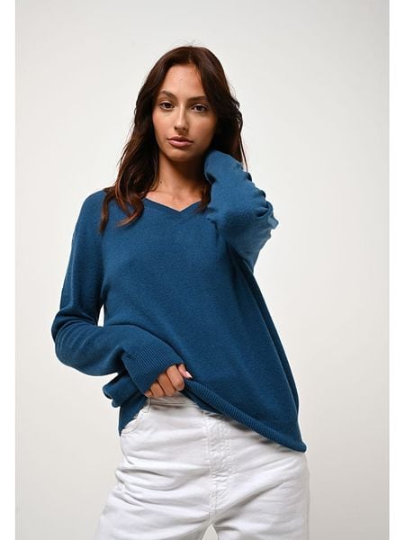 AUTHENTIC CASHMERE Kaszmirowy sweter "Gardoria" w kolorze niebieskim rozmiar: L. Niebieskie swetry AUTHENTIC CASHMERE, l, bez wzorów, z kaszmiru, bez ramiączek. Za 369.99 zł.