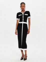 KARL LAGERFELD Sukienka dzianinowa 245W1331 Czarny Slim Fit. Czarne sukienki KARL LAGERFELD, xs, bez wzorów, z dzianiny, bez kołnierzyka, bez ramiączek. Za 719.99 zł.