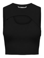 ONLY Top "Lizan" w kolorze czarnym rozmiar: XL. Czarne topy ONLY, xl, bez wzorów, bez kołnierzyka, bez ramiączek. Za 35.43 zł.