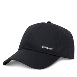 Czapka z daszkiem Barbour. Czarne czapki z daszkiem Barbour, bez wzorów. Za 109.99 zł.