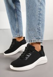 Czarno-Białe Buty Sportowe Sneakersy Siateczkowe na Piankowej Podeszwie Liltebis. Czarne buty sportowe lifestyle Born2be, na lato, bez wzorów, z jeansu, bez zapięcia. W wyprzedaży za 76.49 zł.