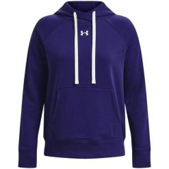 Damska Bluza Z Kapturem Rival Fleece Hoodie. Niebieskie bluzy z kapturem Under Armour, m, bez wzorów, z kapturem. Za 305.99 zł.