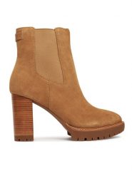 LAUREN RALPH LAUREN Botki 802942566001 Brązowy. Brązowe botki Lauren Ralph Lauren, bez wzorów, ze skóry, bez obcasa, na słupku, bez zapięcia. Za 769.99 zł.