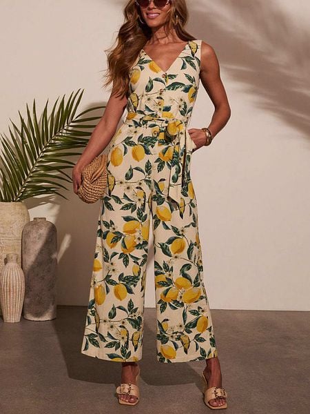 LA Angels Kombinezon w kolorze beżowo-żółto-zielonym rozmiar: XL. Brązowe kombinezony LA Angels, xl, bez wzorów, z tkaniny, bez kołnierzyka, bez ramiączek. Za 205.93 zł.