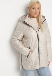 Ciemnoszara Pikowana Kurtka z Kapturem w Klasycznym Stylu Mallissa. Szare kurtki Born2be, plus size, z aplikacjami, z jeansu, klasyczne, z kapturem. Za 159.99 zł.