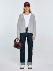 BIG STAR Kardigan w kolorze szarym rozmiar: L/XL. Szare swetry BIG STAR, l, bez wzorów, z wełny, retro, bez ramiączek. Za 144.99 zł.