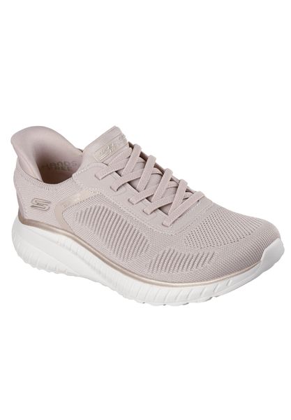 Buty SKECHERS BOBS SQUAD CHAOS Rose. Brązowe buty do biegania Skechers, bez wzorów, z materiału, bez zapięcia, do biegania. Za 315.99 zł.