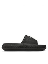 Guess Klapki E4GZ27 WG5X0 Czarny. Czarne klapki Guess, z aplikacjami, z tworzywa sztucznego, bez obcasa, bez zapięcia. Za 189.99 zł.
