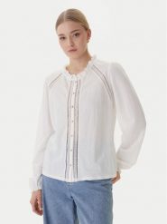 Morgan Bluzka 261-TSKY Biały Regular Fit. Białe bluzki Morgan, m, bez wzorów, z syntetyku, bez kołnierzyka, bez ramiączek. Za 239.99 zł.