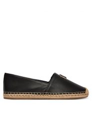 Tommy Hilfiger Espadryle Th Logo Leather Espadrille FW0FW09246 Czarny. Czarne espadryle Tommy Hilfiger, bez wzorów, ze skóry, bez obcasa. Za 369.99 zł.