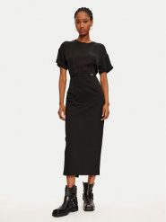 TWINSET Sukienka dzianinowa 242TP2402 Czarny Loose Fit. Czarne sukienki Twinset, bez wzorów, z dzianiny, bez kołnierzyka, bez ramiączek. Za 369.99 zł.