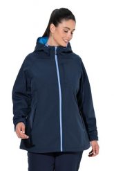Damskie Kurtka softshell kaptur kieszenie na zamek regulowane zapięcie na rzep. Niebieskie kurtki przejściowe sportowe Ulla Popken, plus size, bez wzorów, z materiału, bez kaptura, trekkingowe. Za 429.99 zł.