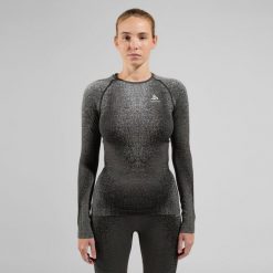 Koszulka termoaktywna z długim rękawem damska Odlo BLACKCOMB ECO. Czarne t-shirty sportowe ODLO, xl, bez wzorów, z elastanu, bez ramiączek, do biegania. Za 359.99 zł.