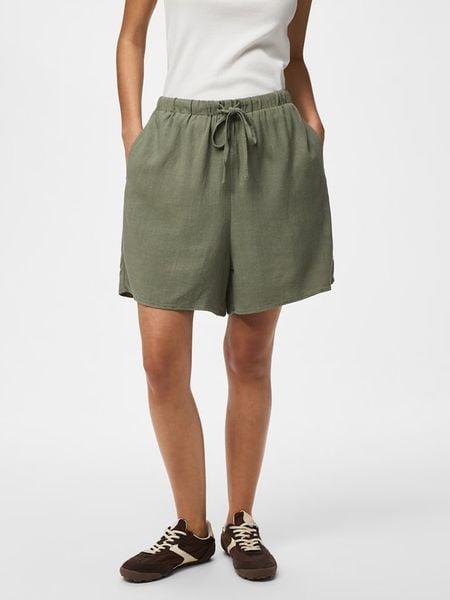 Pieces Szorty "Pcvinsty" w kolorze khaki rozmiar: M. Brązowe szorty Pieces, bez wzorów. Za 90.95 zł.