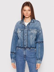 Pepe Jeans Kurtka jeansowa Sage Reclaim PL402062 Niebieski Relaxed Fit. Niebieskie kurtki Pepe Jeans, l, bez wzorów, z bawełny, bez kaptura. Za 369.99 zł.