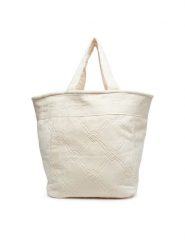 Elisabetta Franchi Torebka BS42F51E2 193 Écru. Shopper bag Elisabetta Franchi, bez wzorów, z materiału, bez dodatków. Za 979.99 zł.