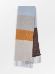 Becksöndergaard Szal w kolorze błękitno-brązowym - 200 x 35 cm rozmiar: onesize. Brązowe szaliki i kominy Becksöndergaard, bez wzorów, z materiału. Za 295.99 zł.