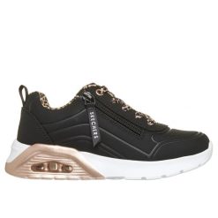 Buty sportowe damskie Skechers Uno Lite 2.0 Leopard Stride. Czarne buty treningowe Skechers, bez wzorów, bez zapięcia, trekkingowe. Za 245.50 zł.