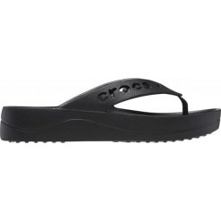 Klapki basenowe damskie Crocs Baya Platform. Czarne klapki Crocs, bez wzorów, sportowe, bez obcasa, bez zapięcia. Za 222.37 zł.