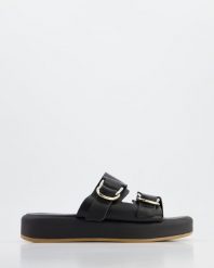 KLAPKI DAMSKIE 6143 NAPPA NERO. Klapki Venezia, bez wzorów, ze skóry, bez obcasa, bez zapięcia. Za 189.00 zł.