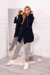 Bluza ocieplana z asymetrycznym suwakiem granatowa. Bluzy KESI, l, bez wzorów, z bawełny, bez ramiączek, bez kaptura. Za 238.37 zł.
