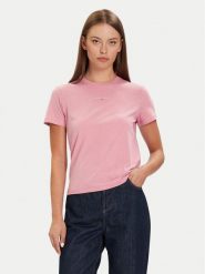 Tommy Jeans T-Shirt Linear DW0DW21964 Różowy Regular Fit. Czerwone t-shirty Tommy Jeans, xl, bez wzorów, z bawełny, bez kołnierzyka, bez ramiączek. Za 99.99 zł.