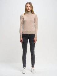 BIG STAR Sweter w kolorze beżowym rozmiar: M. Brązowe swetry BIG STAR, m, bez wzorów, retro, bez ramiączek. Za 97.99 zł.