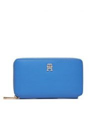 Tommy Hilfiger Duży Portfel Damski Iconic Tommy Large Za AW0AW16009 Niebieski. Niebieskie portfele Tommy Hilfiger, bez wzorów, ze skóry. Za 159.99 zł.