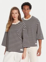 AMI Paris T-Shirt UTS056.JE0121 Granatowy Relaxed Fit. Niebieskie t-shirty AMI PARIS, s, bez wzorów, z bawełny, bez kołnierzyka, bez ramiączek. Za 679.99 zł.
