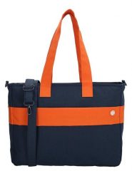 Beagles Torebka "Nova" w kolorze granatowo-pomarańczowym - 40 x 31 x 11 cm rozmiar: onesize. Niebieskie torby na laptopa Beagles, bez wzorów, z materiału, na ramię. Za 100.99 zł.