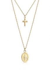 Elli Layering Kreuz Marienbild Zweireihig 925 Silber Naszyjniki 1 ct Damski. Naszyjniki Elli, z materiału, srebrne. Za 378.99 zł.