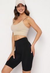 Czarne Szorty Typu Kolarki z Wysokim Stanem Vimaretts. Czarne szorty Born2be, bez wzorów, eleganckie. Za 39.99 zł.