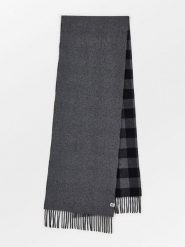Becksöndergaard Wełniany szal w kolorze ciemnoszarym - 220 x 37 cm rozmiar: onesize. Czarne szaliki i kominy Becksöndergaard, bez wzorów, z materiału. Za 217.99 zł.
