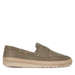 Espadryle Tamaris. Brązowe espadryle Tamaris, bez wzorów, bez obcasa. Za 299.99 zł.