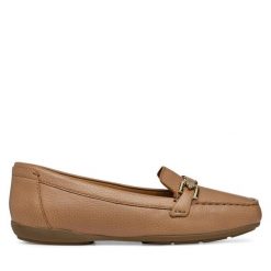 Mokasyny Geox. Brązowe mokasyny Geox, bez wzorów. Za 419.99 zł.