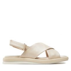Sandały Caprice. Brązowe sandały Caprice, bez wzorów, bez obcasa, na płaskiej podeszwie, bez zapięcia. Za 299.99 zł.