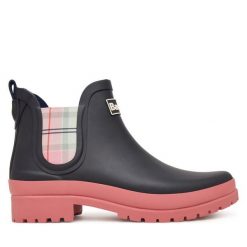 Kalosze Barbour. Niebieskie kalosze Barbour, bez wzorów, bez zapięcia. Za 349.99 zł.