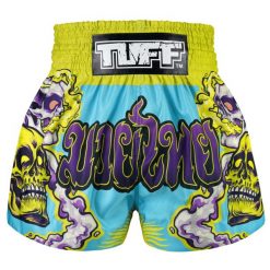 Spodenki treningowe TUFF Trippy Skull. Zielone szorty sportowe TUFF, bez wzorów. Za 149.00 zł.
