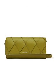 Calvin Klein Torebka Ck Woven Convertible Wallet Bag K60K612970 Zielony. Zielone listonoszki Calvin Klein, bez wzorów, ze skóry, bez dodatków. Za 279.99 zł.