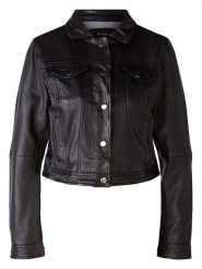 Miss Lagotte Skórzana kurtka w kolorze czarnym rozmiar: 46. Czarne kurtki Miss Lagotte, bez wzorów, bez kaptura. Za 359.32 zł.