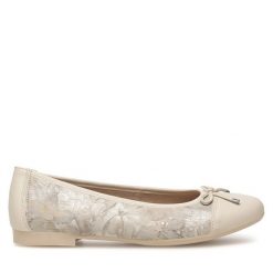 Baleriny Remonte. Brązowe baleriny Remonte, bez wzorów, bez obcasa, bez zapięcia. Za 269.99 zł.