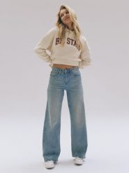 Jeansy damskie z szeroką nogawką z kolekcji Authentic niebieskie Atrea 130. Niebieskie jeansy BIG STAR, l, bez wzorów, z jeansu, casualowe, krótkie. W wyprzedaży za 299.99 zł.