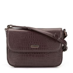 Damska listonoszka z ekoskóry croco mała. Czerwone listonoszki Wittchen, bez wzorów, ze skóry ekologicznej, eleganckie, małe, bez dodatków. Za 129.90 zł.
