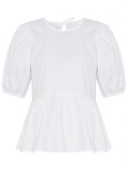 MOSS COPENHAGEN Bluzka "Kuana Petronia" w kolorze białym rozmiar: L. Białe bluzki Moss Copenhagen, l, bez wzorów, z bawełny, bez kołnierzyka, bez ramiączek. Za 113.63 zł.