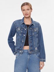Tommy Jeans Kurtka jeansowa DW0DW16986 Niebieski Mom Fit. Niebieskie kurtki Tommy Jeans, xs, bez wzorów, z bawełny, bez kaptura. Za 399.99 zł.