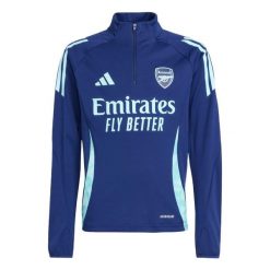 Bluza Arsenal Tiro 24 Training. Niebieskie bluzy adidas, bez wzorów, z dresówki, sportowe, bez ramiączek, bez kaptura. W wyprzedaży za 227.70 zł.